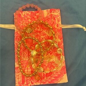 Lilly Pulitzer Gold and Pink Bracelet Collection